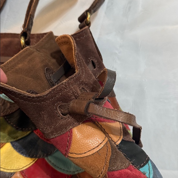 Lucky Brand Boho Festival Colorful Patchwork Leather/Suede Shoulder Bag - Picture 4 of 13